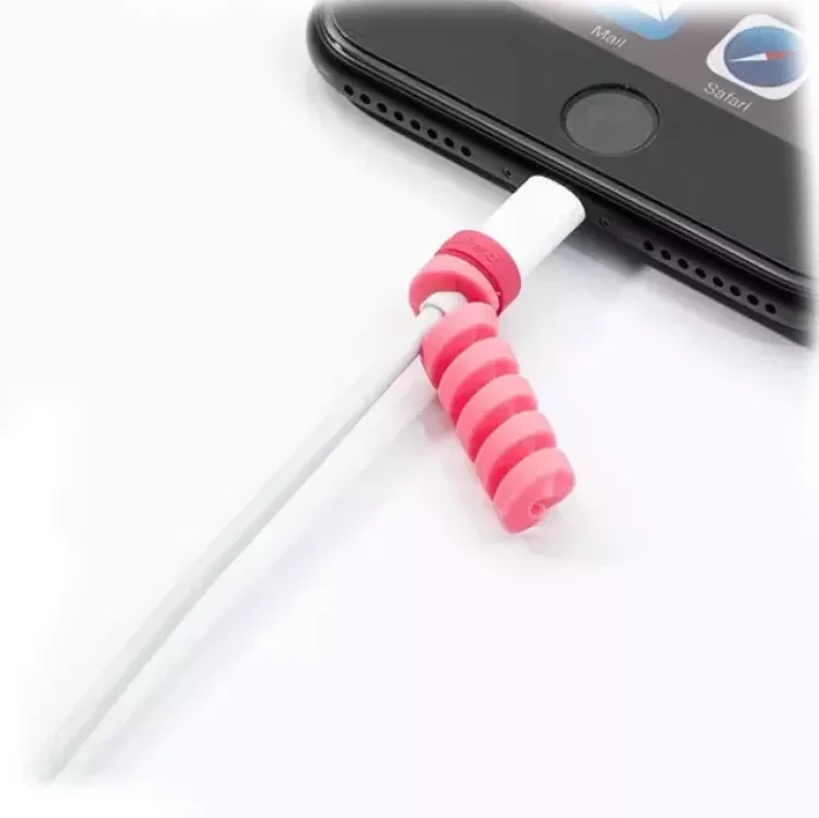 6 pcs 6 Color Spiral Cable protector Data Line Silicone Bobbin winder Protective For all USB Charging earphone