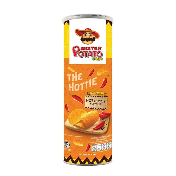 Mister Potato Crisps Hot & Spicy 100g Can