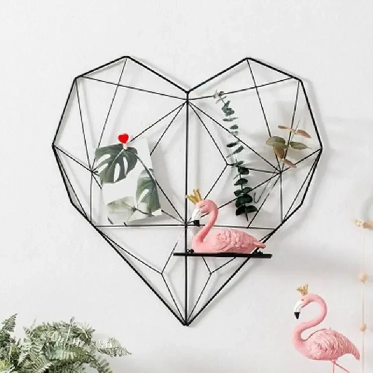 Heart Shaped Wire Net Organizer Shelf