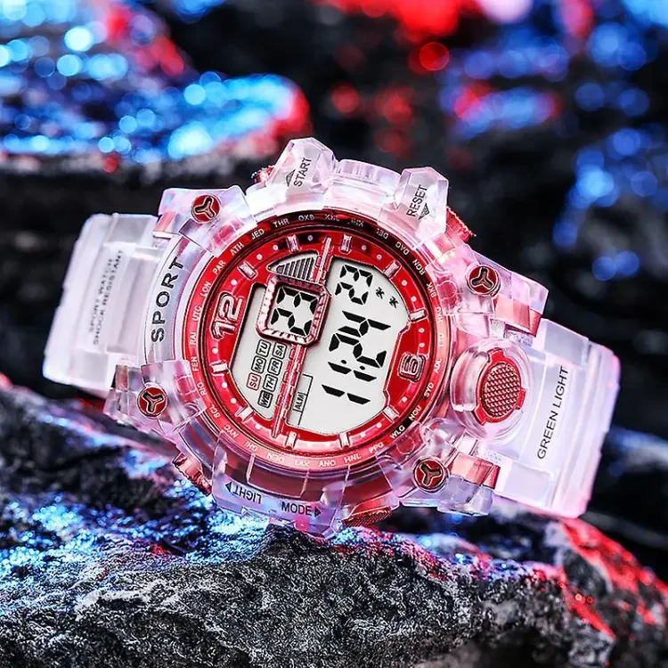 Digital Transparent Straps Clear Strap popular watch for boys