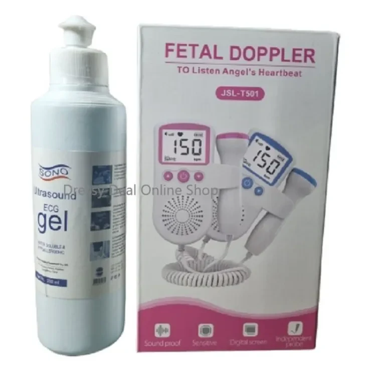 Fetal Doppler Heart Rate Monitor Baby Fetal Sound Heart Detector with LCD Display (Free Gel)