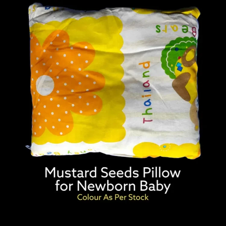 Mustard Seeds Pillow for Newborn Baby (Sorisha Balish) Ideal for [0-12 Months] - Color as per stock