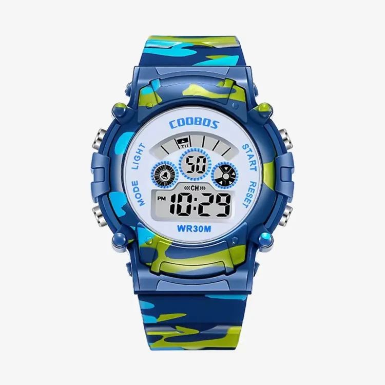 Multi-functional Children Luminous Electronic Watch/ Luminous Dial Waterproof Sport Digital Watch/ Date Week Kids Wristwatch Clock