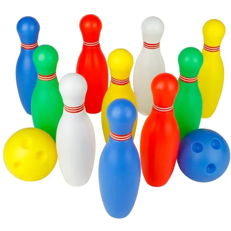 Kids Bowling Set 6 Pins 2 Balls Plastic Ball Indoor Sport Games