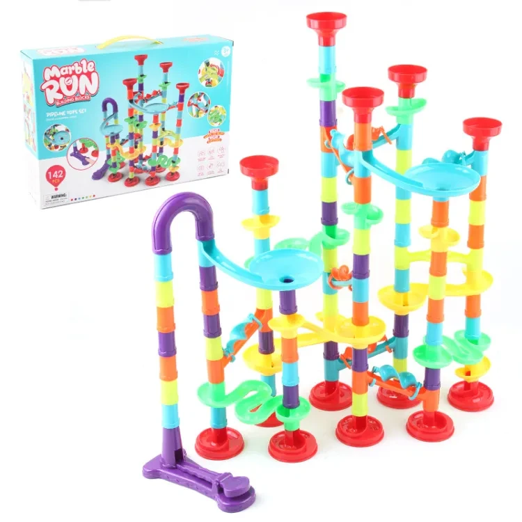 Cross-Border Ejection Ball Track Building Blocks Maze VarietydiyAssembled Building Blocks Paradise Set Assembled Scientific and Educational Toy