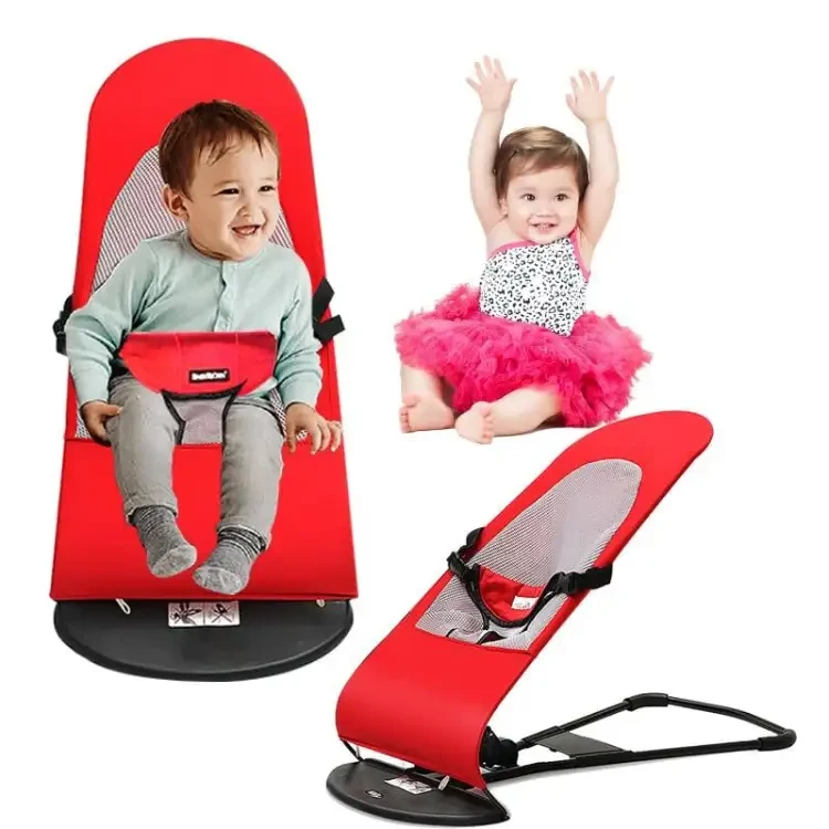 Baby Bouncer Chair Folding Soft Seat Safety Automatic Rocking Feel Merriment and Fun
