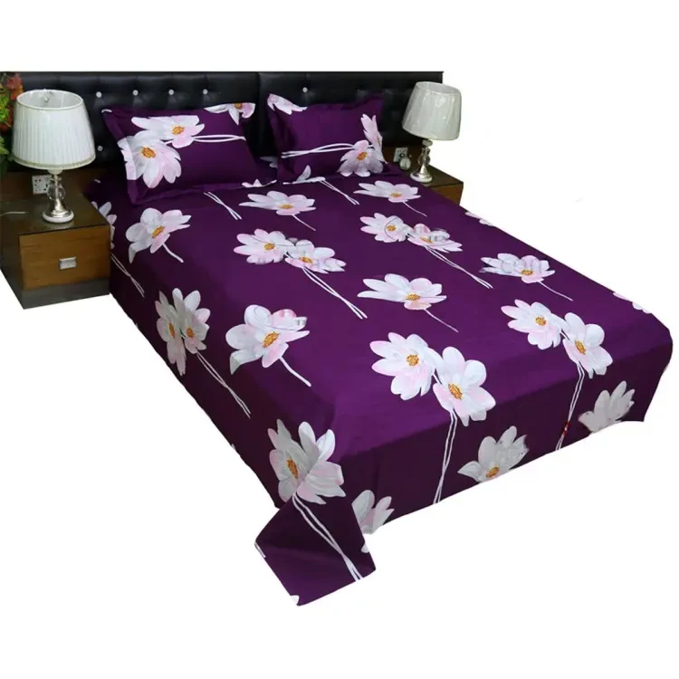 Cotton Fabric Multicolor King Size Bed Sheet Set