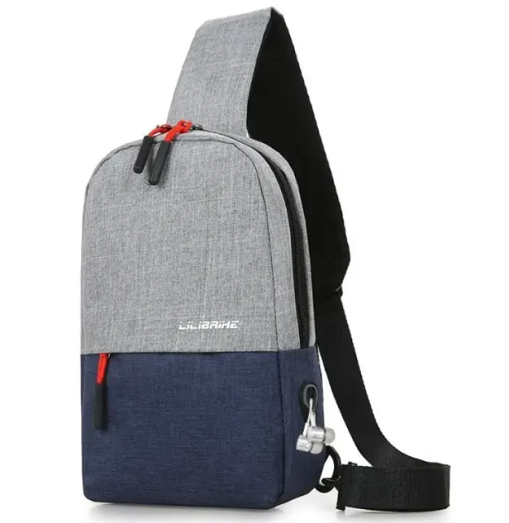Male Shoulder Bags Earphone Hole Crossbody Bags Men Anti Theft Chest Bag School Summer Short Trip M8/12 inci for office and travelessengers Bag