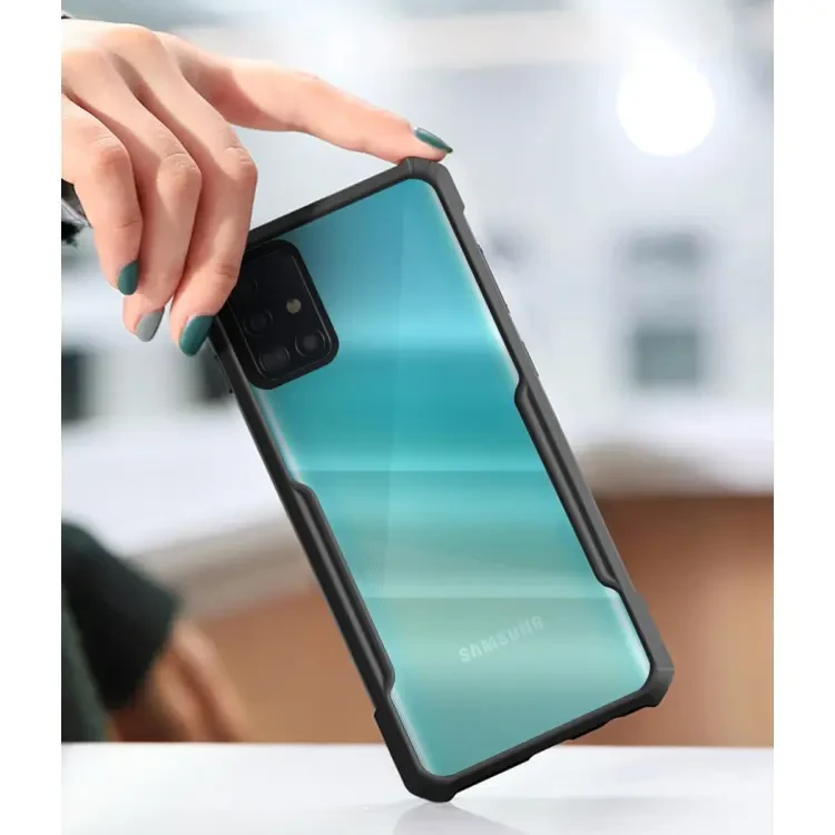 For Samsung Galaxy A71 Edge-Reinforced Shockproof Cushion Back Clear Hybrid Transparent Hard Cover Casing - Back Cover