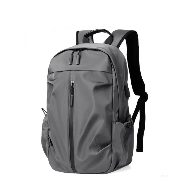 Simple Vertical Zipper Travel Backpack Laptop School USB Charging Headphone Port Waterproof Rucksack (CUA)