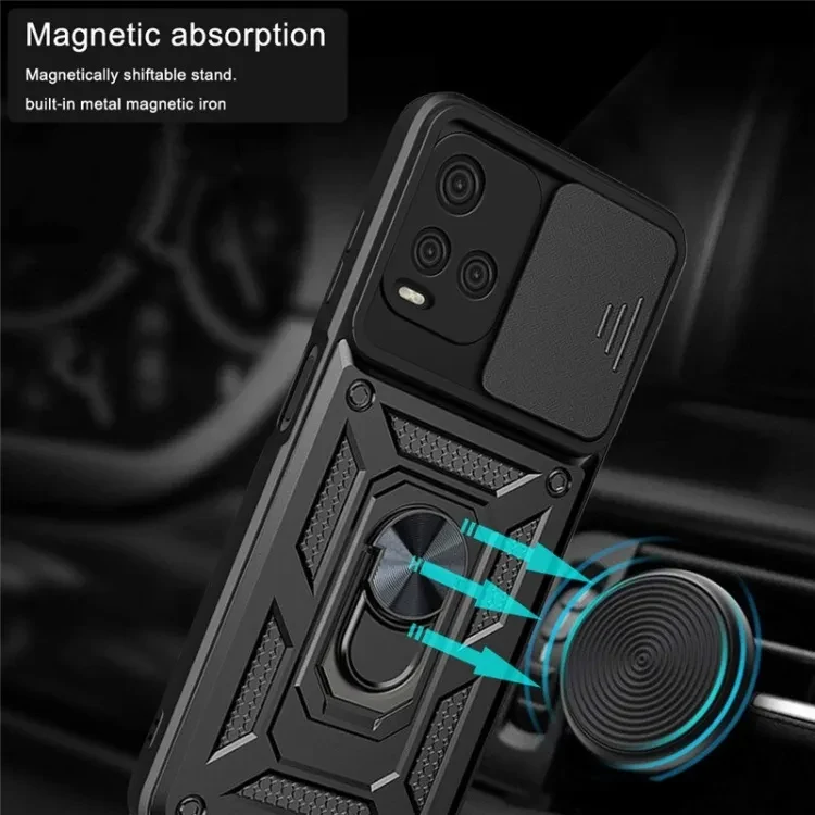 MobiCase For Vivo Y21 / Vivo Y21s / Vivo Y33s Back Cover Slide Camera Kickstand Anti Fall Shockproof Magnetic Bracket Protection Cover