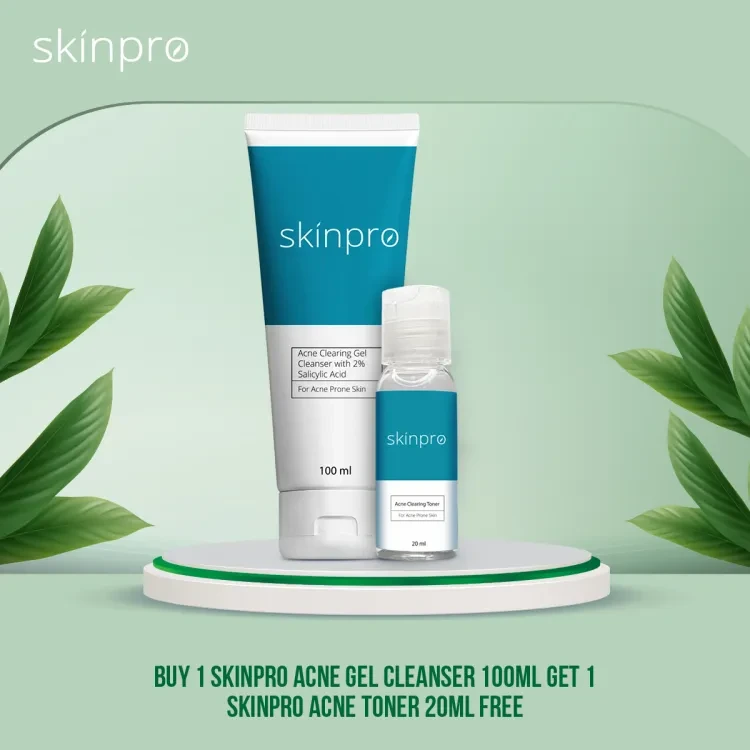 B1G1: Buy 1 Skinpro Acne Gel Cleanser 100Ml Get 1 Skinpro Acne Toner 20ml Free