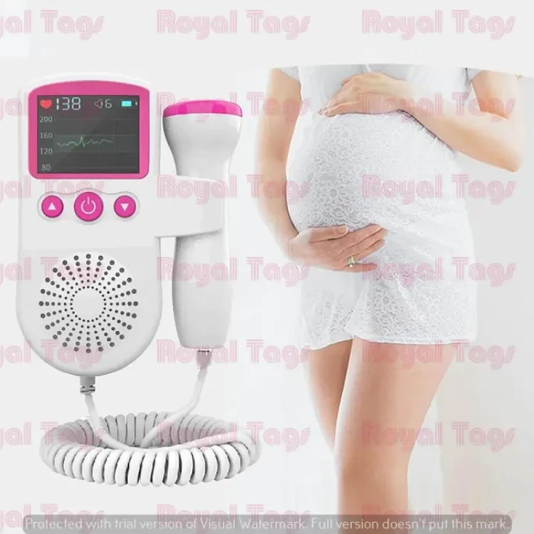 Fetal Doppler Heart Rate Monitor Baby Fetal Sound Heart Detector with LCD Display.