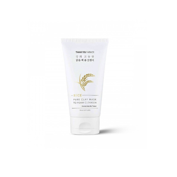 Thank You Farmer Rice Pure Clay Mask To Foam Cleanser 150ml