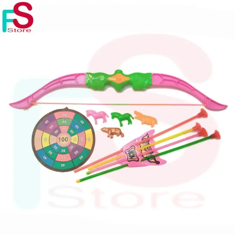 Kids Archery Bow and Arrow Toy Set With 4Pcs Animals