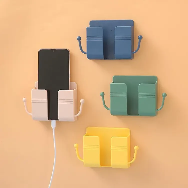 1PCS Wall Mounted Organizer Box Punch Free TV Remote Control Storage Mounted Phone Plug Wall Holder