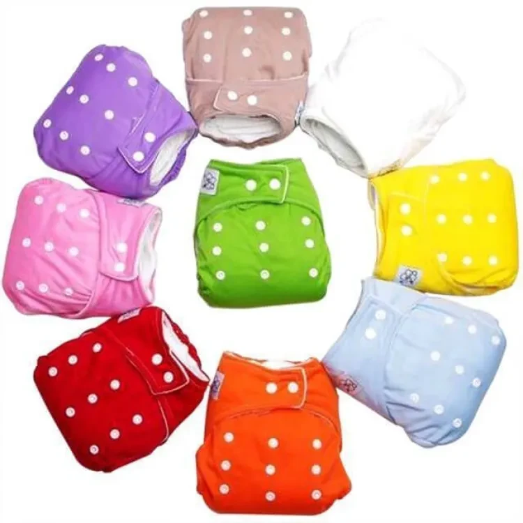 2Pcs Washable Baby Clothes Diapers - (3kg to 15kg) - Different Colors (2 Pieces With Diapers, 2 Diaper Pad)