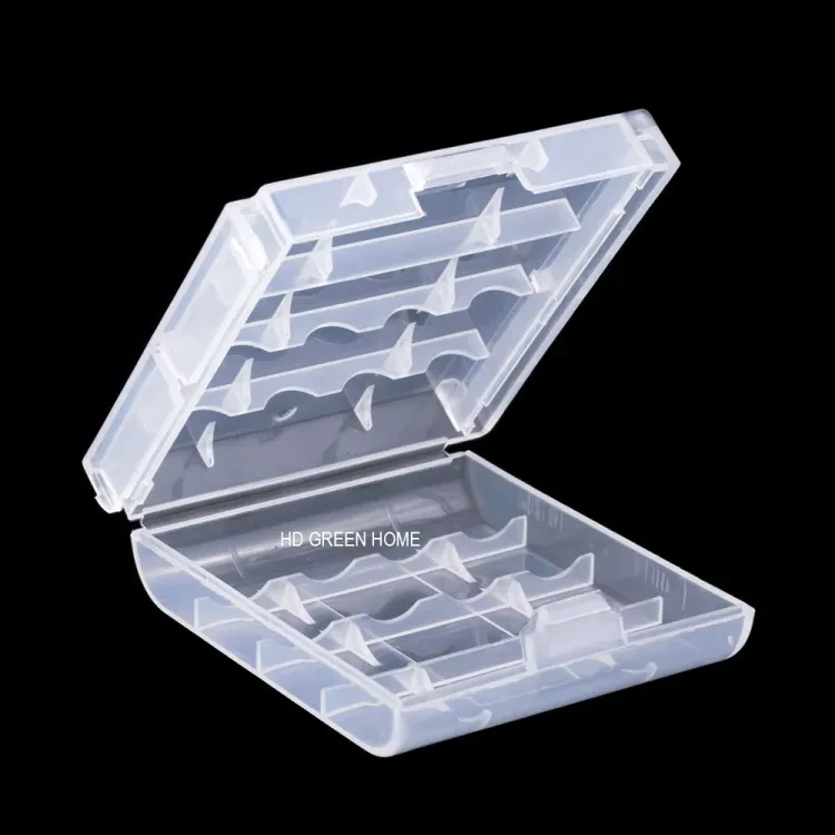 AA/AAA Battery Box 4-Section Hard Plastic Battery Storage Case