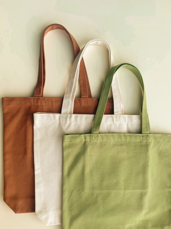 Trendy Top Handle Tote Canvas Bag with Mini Pouch Brown Color Shopping Bag / College / University Bag, Tote Bag, Canvas Bag with Zipper (2 in1 Combo Pack)