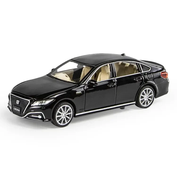 1:32 Toyota Crown Die Cast Alloy Car Toy Vehicles Metal Car 6 Doors Open Model Car Sound Light Toys For Gift